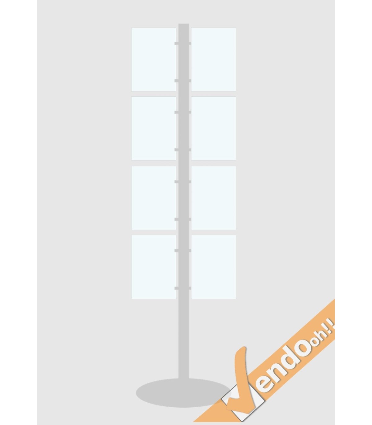 ESPOSITORE PUBBLICITARIO DA PAVIMENTO A PIANTANA 8 PAG A4 VERTICALE ALMA102/V