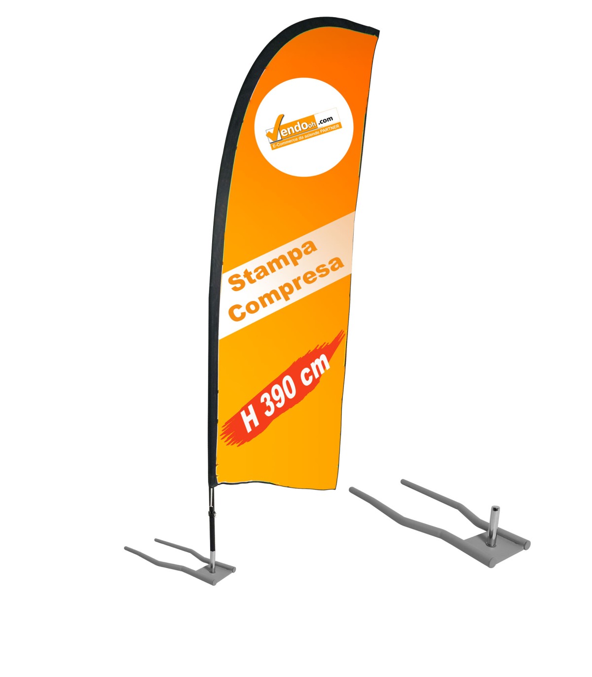 ESPOSITORE A BANDIERA DA ESTERNO INTERNO BASE PER AUTO E MOTO