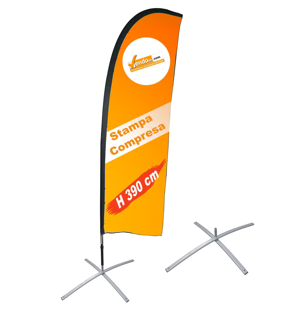 ESPOSITORE A BANDIERA DA ESTERNO INTERNO BASE A X PESANTE