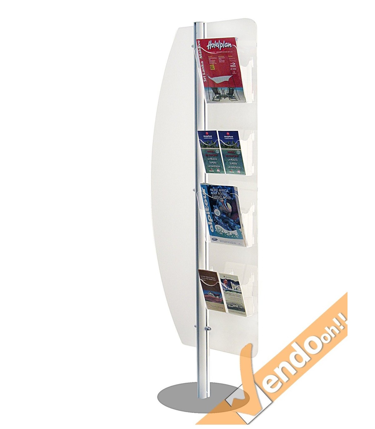 ESPOSITORE PUBBLICITARIO DA PAVIMENTO A VELA A PIANTANA 4 TASCHE A4  ALMA006