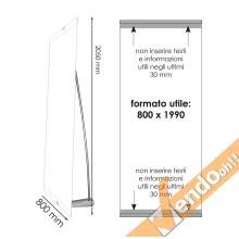 BANNER ESPOSITORE PUBBLICITARIO DA PAVIMENTO VERTICALE 100X205 INTERNO ESTERNO
