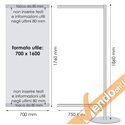 ESPOSITORE PUBBLICITARIO PORTA 2 BANNER BIFACCIALI DA PAVIMENTO VERTICALE 60X180