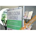 ESPOSITORE PUBBLICITARIO PORTA BANNER BIFACCIALI DA PAVIMENTO VERTICALE 60X180