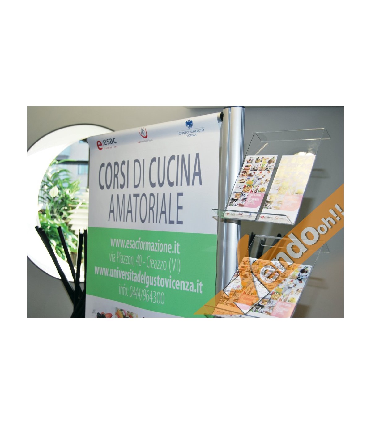 ESPOSITORE PUBBLICITARIO PORTA BANNER BIFACCIALI DA PAVIMENTO VERTICALE 60X180