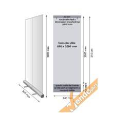 BANNER ROLL UP ROLL-UP ESPOSITORE PUBBLICITARIO DA PAVIMENTO VERTICALE 87X200