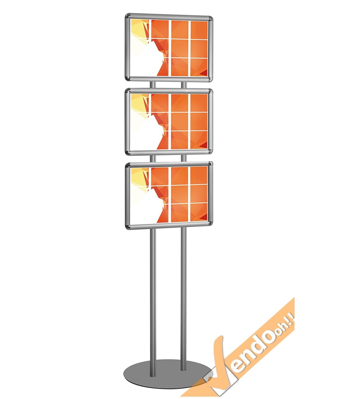 ESPOSITORE CAVALLETTO PUBBLICITARIO A PIANTANA 3 CORNICI A3 ESPOSITIVE X GRAFICA