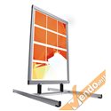 CORNICE ESPOSITIVA CAVALLETTO PUBBLICITARIO BIFACCIALE 140x100 ESPOSITORE CRBF06