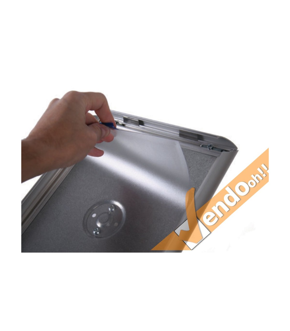 ESPOSITORE PUBBLICITARIO A LEGGIO DA PAVIMENTO CON CORNICE E BASE FORMATO A4