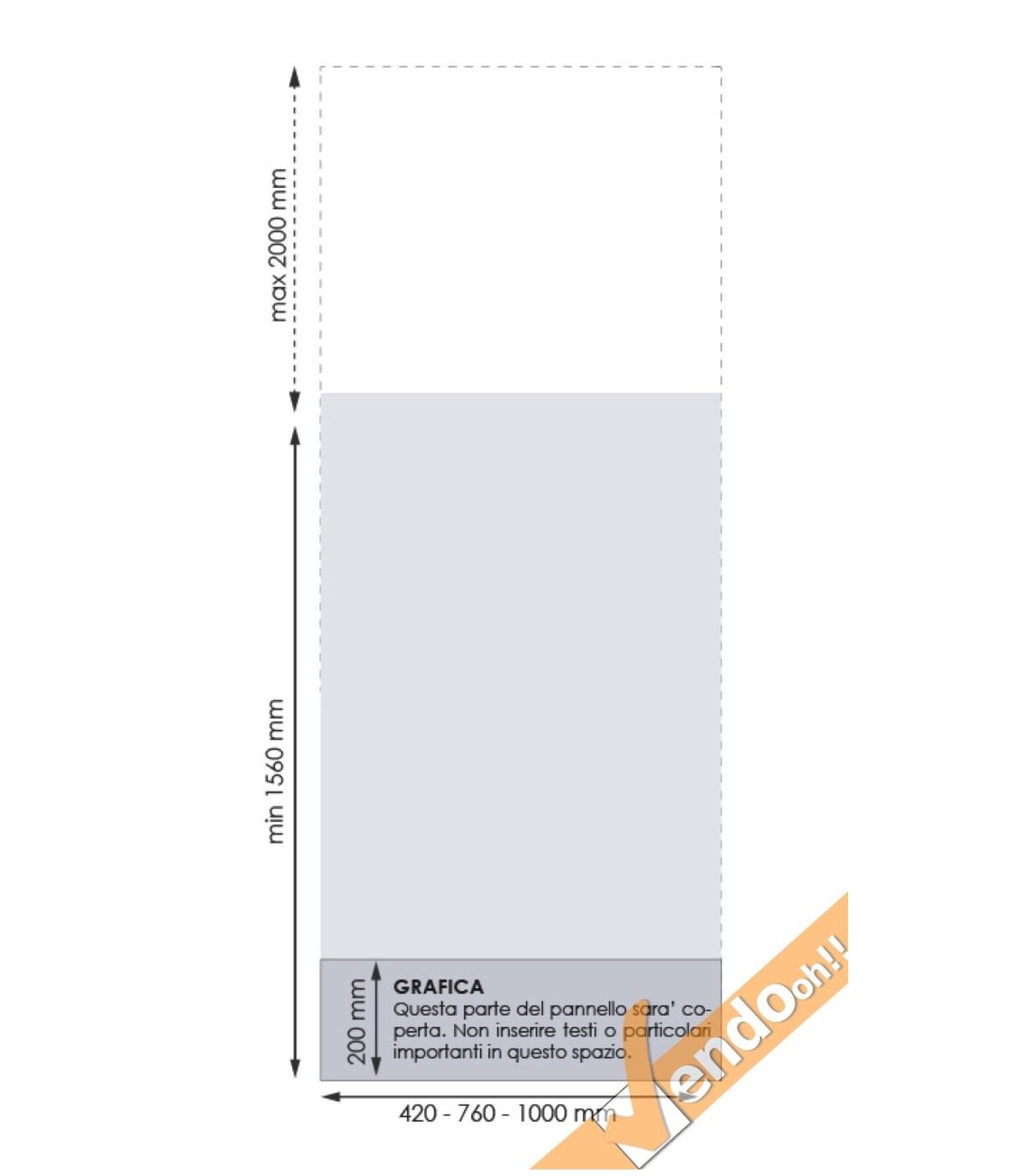 TOTEM ESPOSITORE BIFACCIALE PUBBLICITA INFORMAZIONE COMUNICAZIONE GRAFICA 42X156