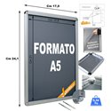 CORNICE ESPOSITIVA F.TO A5 PUBBLICITARI APPENDERE SU PARETE MURO NEGOZIO CRPT00