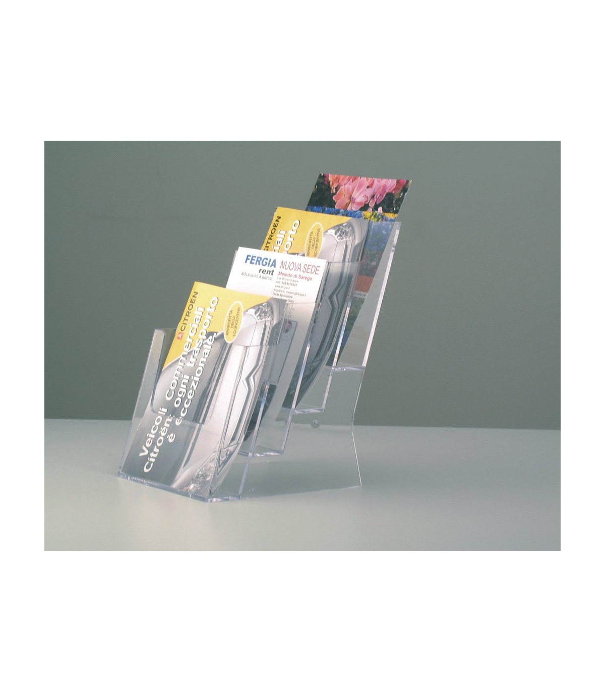 ESPOSITORE PORTA DEPLIANT PUBBLICITA' DA BANCO UFFICIO SCRIVANIA NEGOZIO PDB401