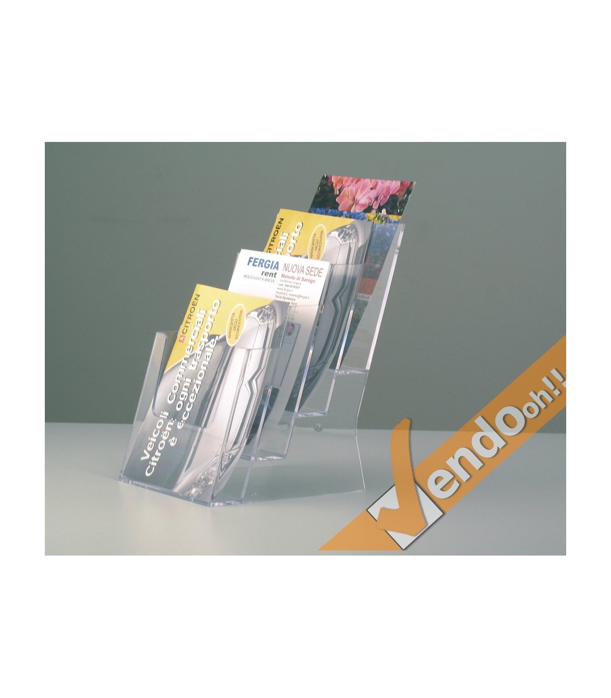 ESPOSITORE PORTA DEPLIANT PUBBLICITA' DA BANCO UFFICIO SCRIVANIA NEGOZIO PDB401