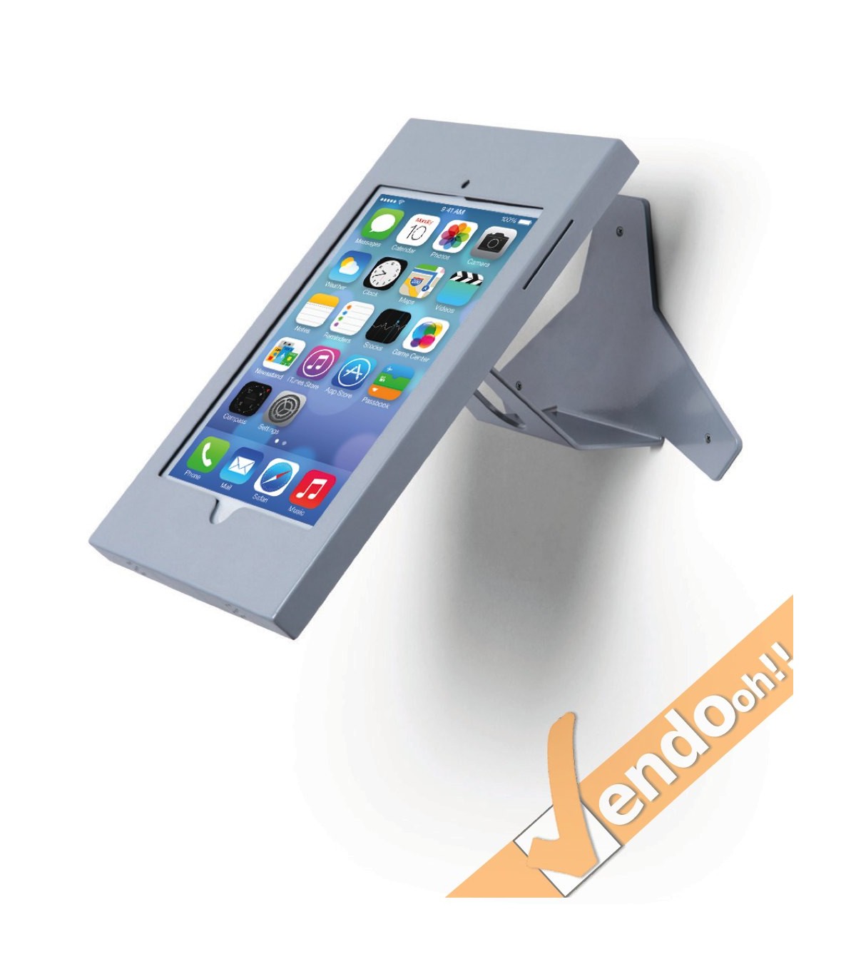 SUPPORTO ESPOSITORE DA PARETE MURO PORTA TABLET APPLE IPAD 10" POLLICI INCLINATO