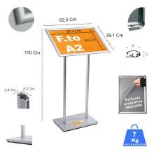 ESPOSITORE PUBBLICITARIO A LEGGIO DA PAVIMENTO CON CORNICE E BASE FORMATO A4