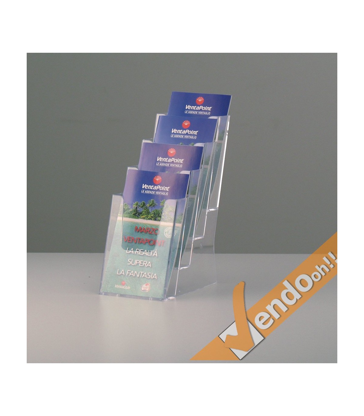 ESPOSITORE PORTA DEPLIANT PUBBLICITA' DA BANCO UFFICIO SCRIVANIA NEGOZIO F.TO 1/3 A4