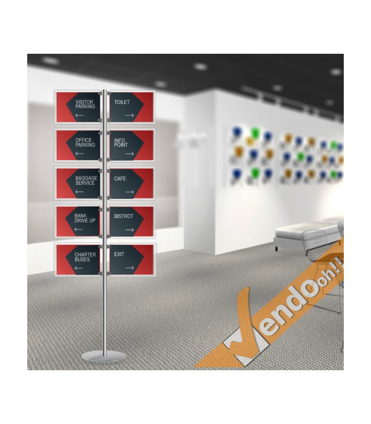 ESPOSITORE PUBBLICITARIO DA PAVIMENTO A PIANTANA 10 PAG A4 ORIZZONTALE ALMA002/O