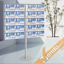 ESPOSITORE PUBBLICITARIO DA PAVIMENTO A PIANTANA BIFACCIALE DEPLIANT LOCANDINE