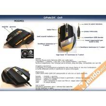 MOUSE USB A FILO LASER GAMING COMPUTER PC GAME 800 1600 2400 3200 DPI 7 TASTI