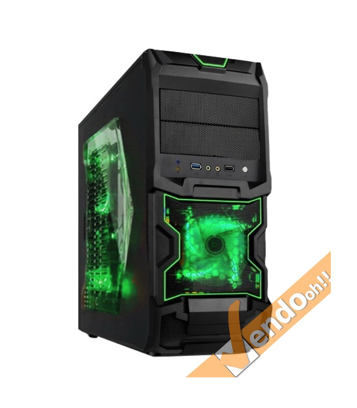 CASE COMPUTER PC GAMING ATX IN METALLO CON MANIGLIA USB 3 VENTOLA LUMINOSA A LED