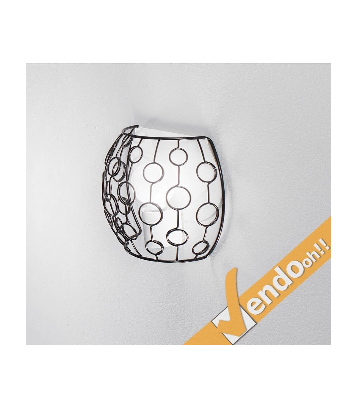 LAMPADA LAMPADARIO BUBBLE DA PARETE APPLIQUE LAMPADINA E27 VERO MADE IN ITALY