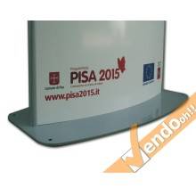 TOTEM PUBBLICITARIO ESPOSITORE DA TERRA BIFACCIALE COMUNICAZIONI E INDICAZIONI