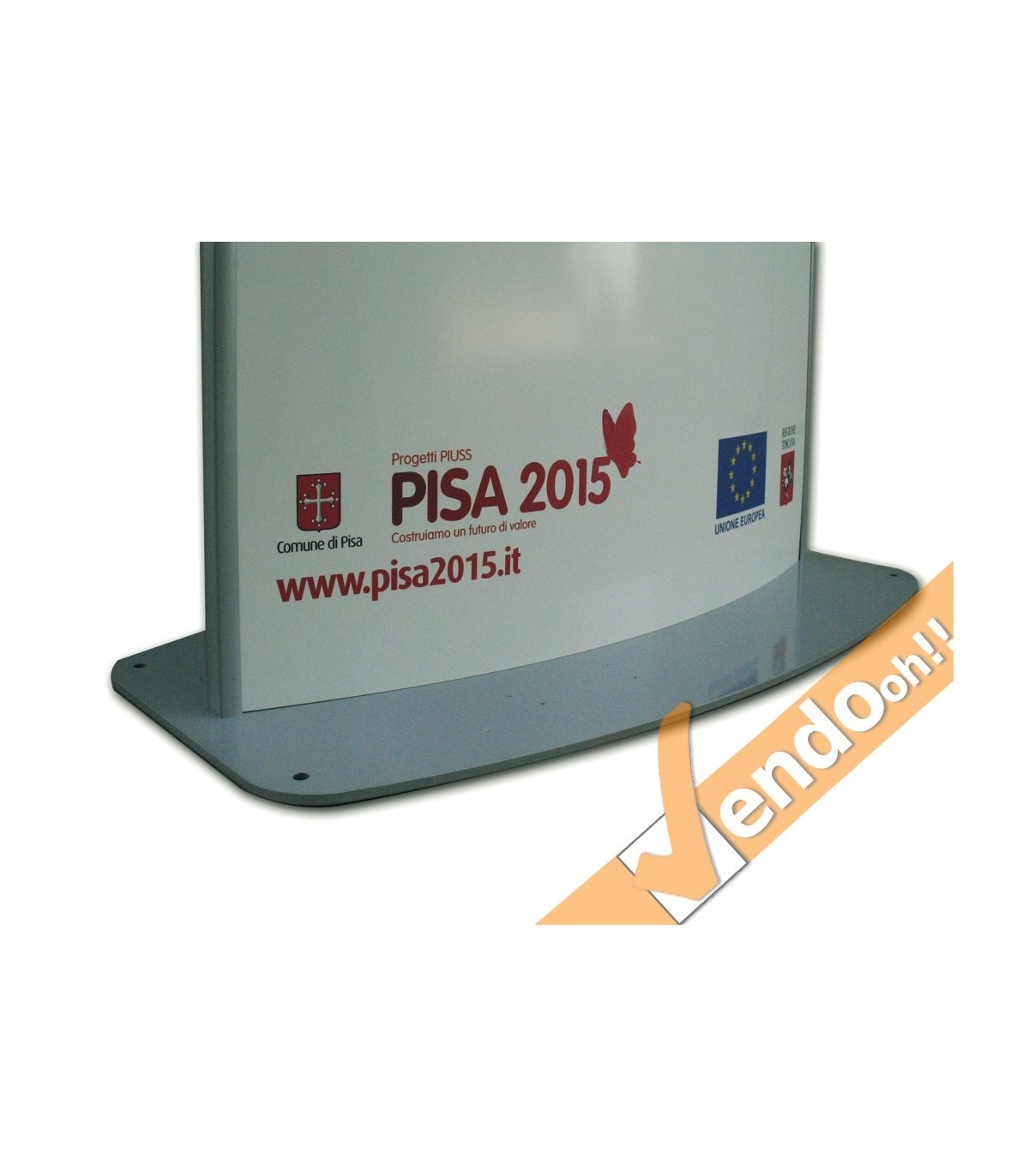 TOTEM PUBBLICITARIO BIFACCIALE ESPOSITORE DA TERRA COMUNICAZIONI H 200 L 70 CM