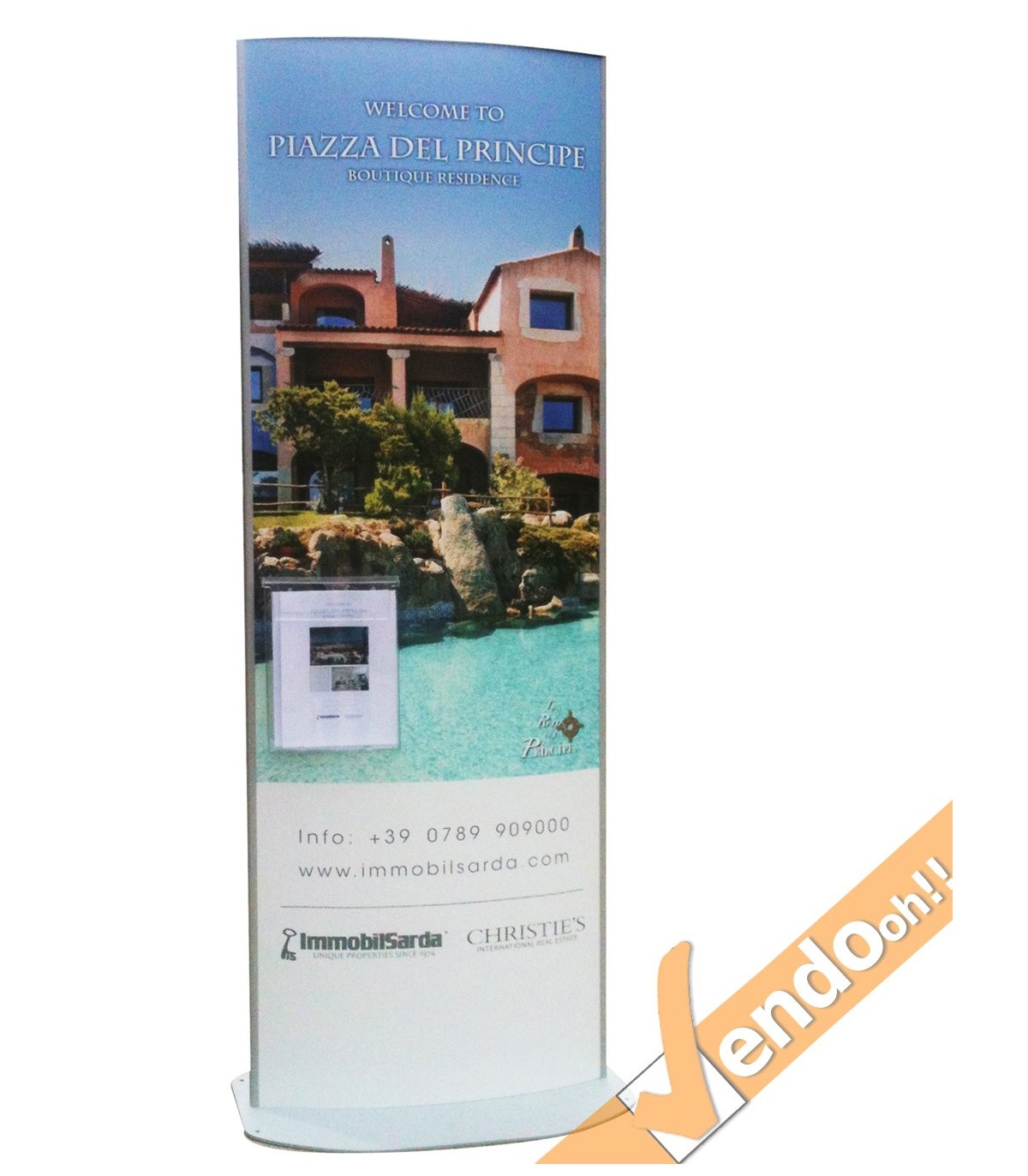 TASCA IN PLEXIGLASS CON COPERTURA A TAPPO RESISTENTE ALLA PIOGGIA PER TOTEM