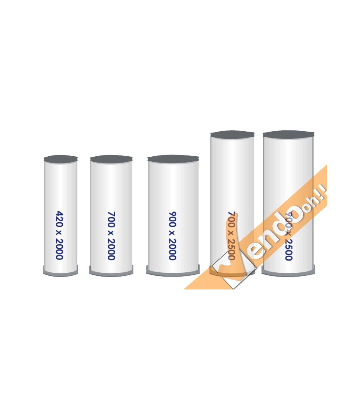 TOTEM PUBBLICITARIO BIFACCIALE ESPOSITORE DA TERRA COMUNICAZIONI H 250 L 90 CM