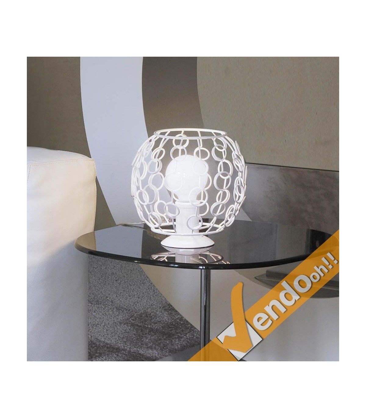 LAMPADA LAMPADARIO BUBBLE DA TAVOLO CON BASE LAMPADINA E27 VERO MADE IN ITALY