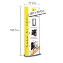 TOTEM PUBBLICITARIO BIFACCIALE DA TERRA DA INTERNO CERTIFICATO H 180 L 70 CM