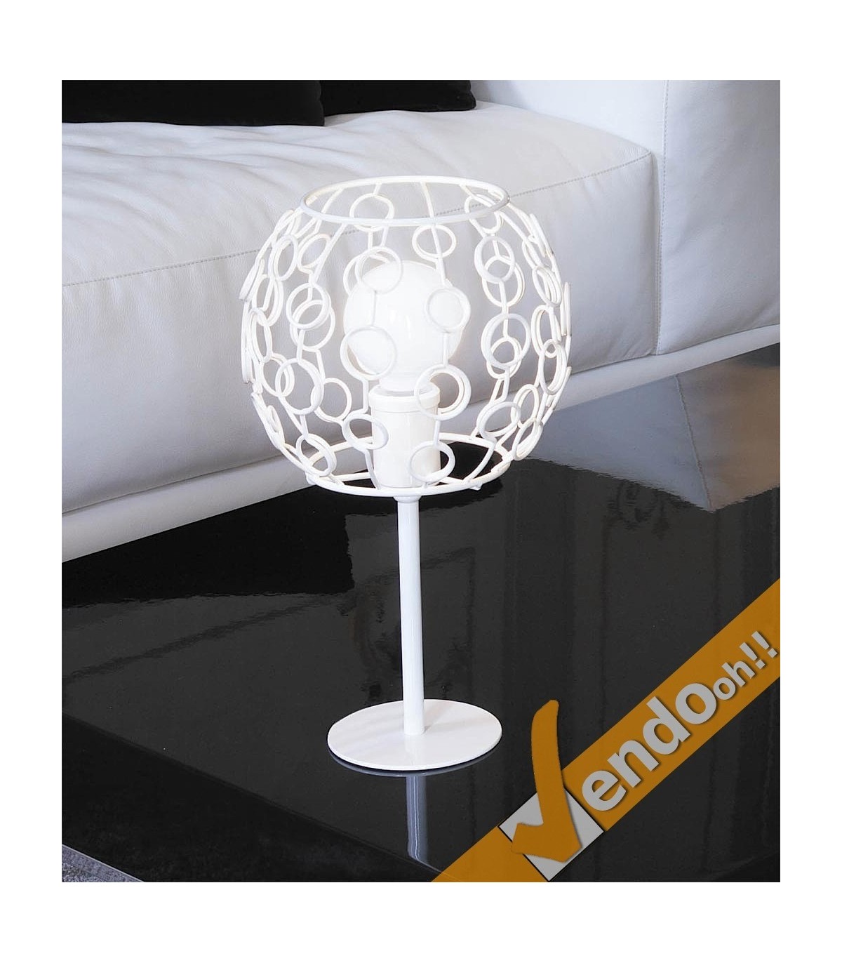 LAMPADA LAMPADARIO BUBBE DA TAVOLO CON BASE E STELO LAMPADINA E27 MADE IN ITALY