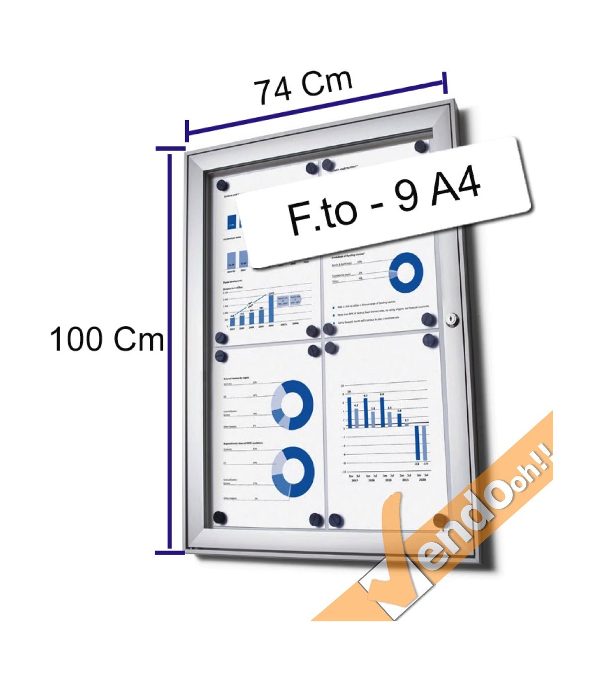 BACHECA DA ESTERNO APERTURA A LIBRO ESPOSITORE PUBBLICITARIO CON SERRATURA
