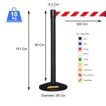 COLONNA COLONNINA NERA A NASTRO TEATRO AEROPORTO SEGNA PERCORSO DELIMITA AREA