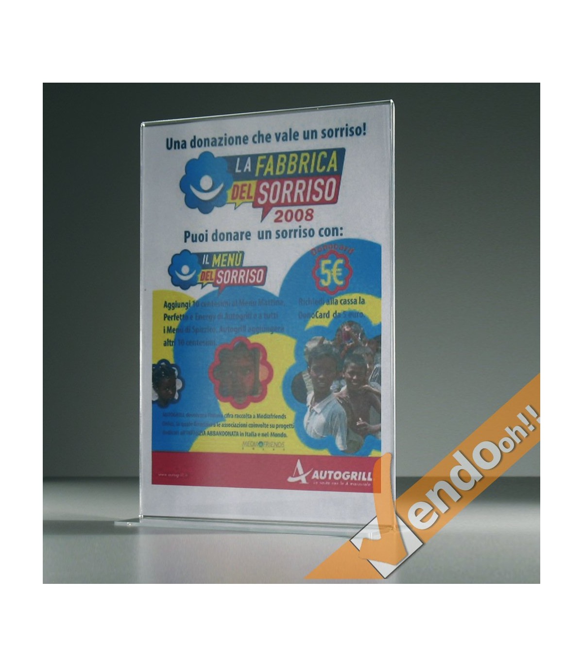 ESPOSITORE A5 PORTA AVVISI PORTA FOTO CON BASE TAVOLO UFFICIO SCRIVANIA PAB105