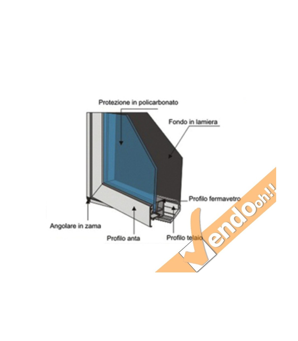 BACHECA DA ESTERNO APERTURA A RIBALTA ESPOSITORE PUBBLICITARIO PORTA AVVISI