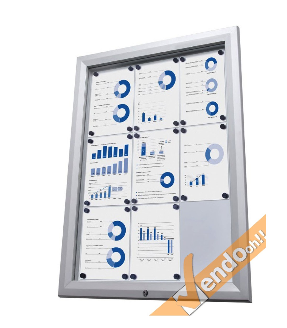 BACHECA ESPOSITORE PUBBLICITARIO PER ESTERNI APERTURA A RIBALTA VETRO TEMPRATO