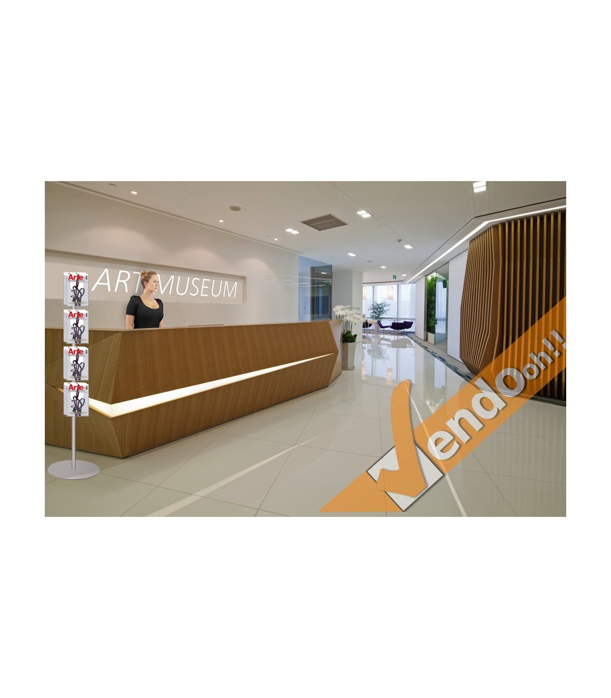 ESPOSITORE PUBBLICITARIO A4 DA PAVIMENTO PORTA DEPLIANT LOCANDINE BROCHURE SLV05