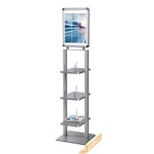 PORTA RIVISTE GIORNALI LIBRI 3 RIPIANI ESPOSITORE PAVIMENTO CORNICE A3 META012
