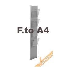 PORTA DEPLIANT FORMATO FOGLIO A4 DA PARETE MURO ESPOSITORE PUBBLICITARIO META003