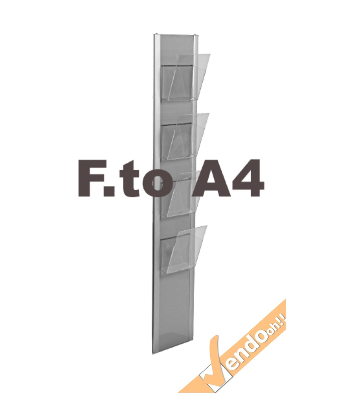 PORTA DEPLIANT FORMATO FOGLIO A4 DA PARETE MURO ESPOSITORE PUBBLICITARIO META003