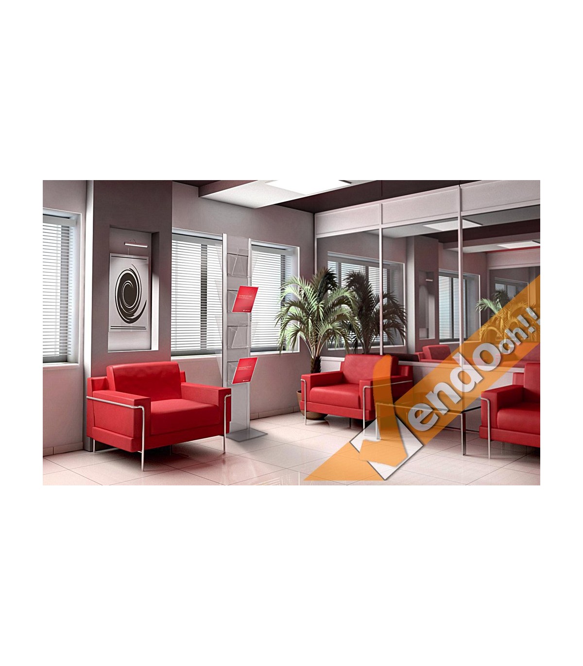 PORTA DEPLIANT FORMATO FOGLIO A4 DA PAVIMENTO ESPOSITORE A 8 TASCHE META002