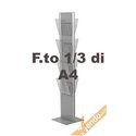 ESPOSITORE PUBBLICITARIO A4 DA PAVIMENTO PORTA DEPLIANT LOCANDINE BROCHURE SLV05