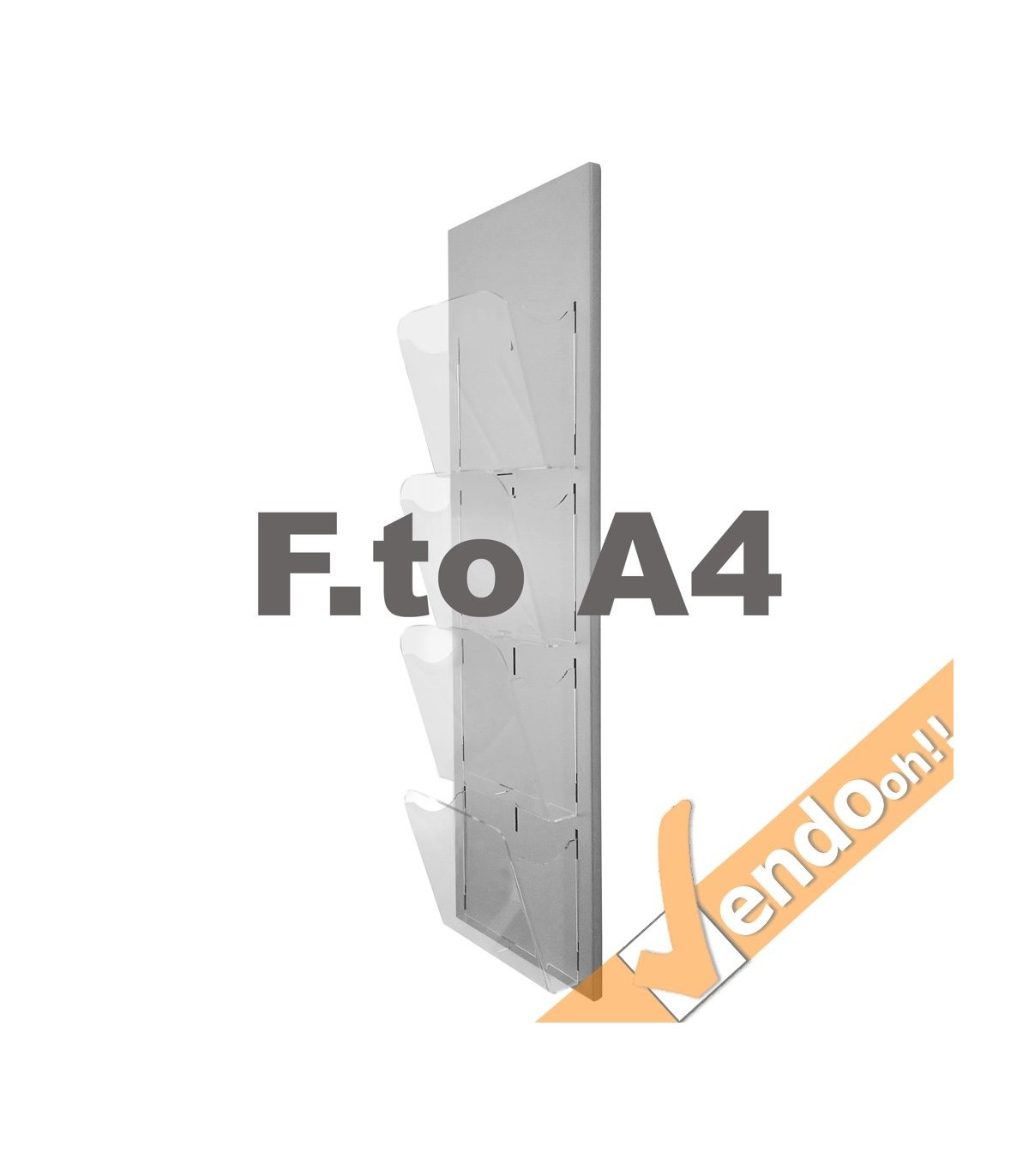 ESPOSITORE DA PARETE FORMATO FOLGIO A4 PORTA DEPLIANT LOCANDINE 4 TASCHE META021