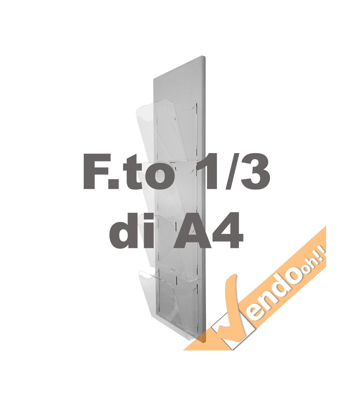 ESPOSITORE DA PARETE 1/3 DI A4 PORTA DEPLIANT IN PLEXIGLASS 4 TASCHE META021A