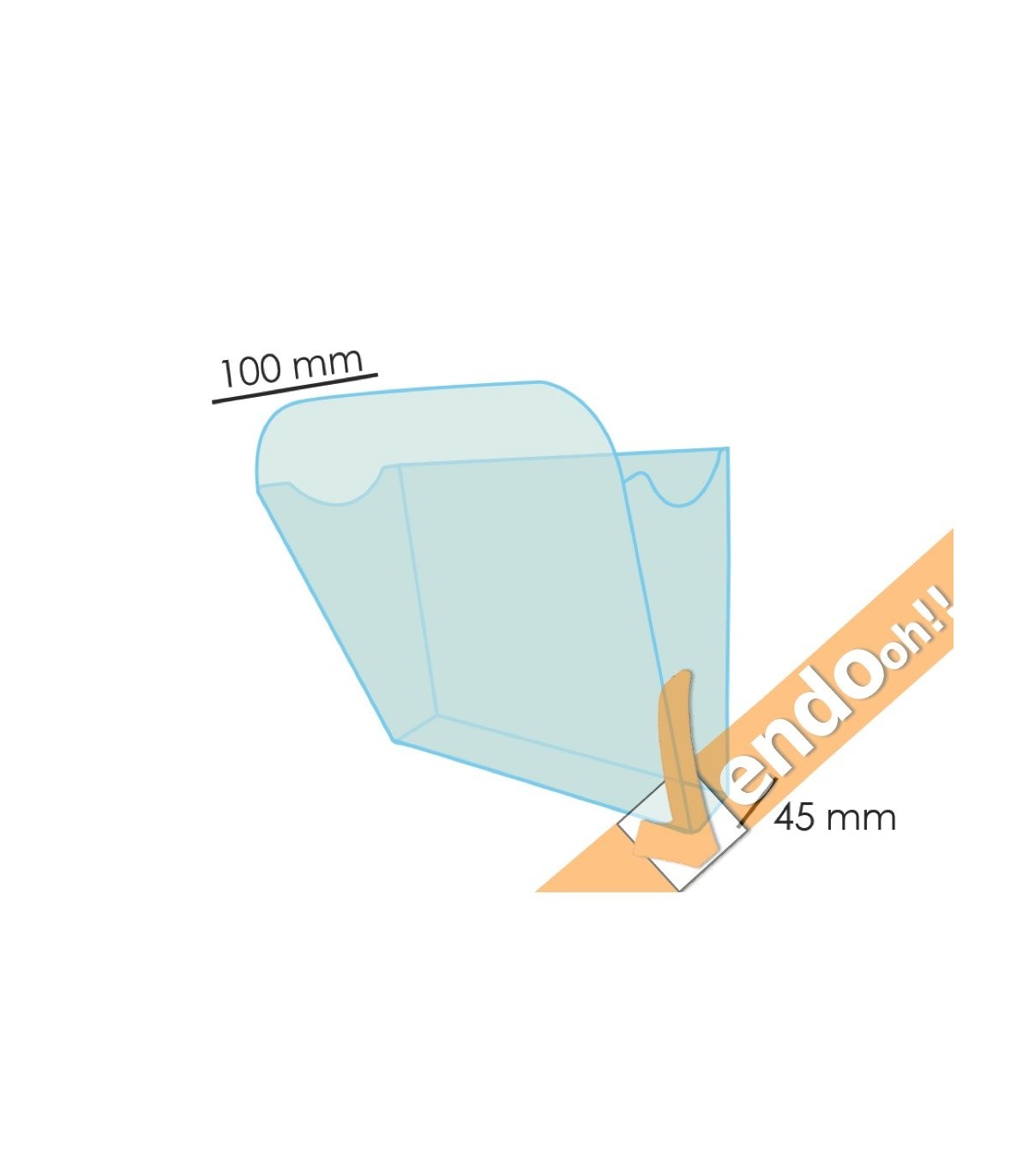 ESPOSITORE DA PARETE 1/3 DI A4 PORTA DEPLIANT IN PLEXIGLASS 12 TASCHE META023A