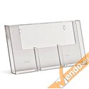 ESPOSITORE PORTA DEPLIANT DA PARETE MURO F.TO 1/3 DI A4 TASCHE AFFIANCATE PDR302