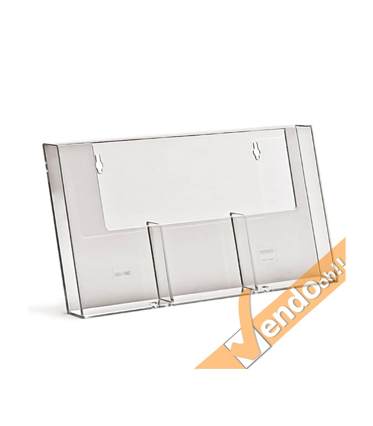 ESPOSITORE PORTA DEPLIANT DA PARETE MURO F.TO 1/3 DI A4 TASCHE AFFIANCATE PDR302