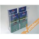 ESPOSITORE PORTA DEPLIANT DA PARETE MURO F.TO 1/3 DI A4 TASCHE AFFIANCATE PDR412