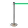 COLONNINA ACCIAIO A NASTRO VERDE SEGNA PERCORSO BASE ANTI INCIAMPO PIATTA