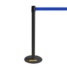 COLONNINA NERA A NASTRO BLU SEGNA PERCORSO BASE PIATTA ANTI INCIAMPO